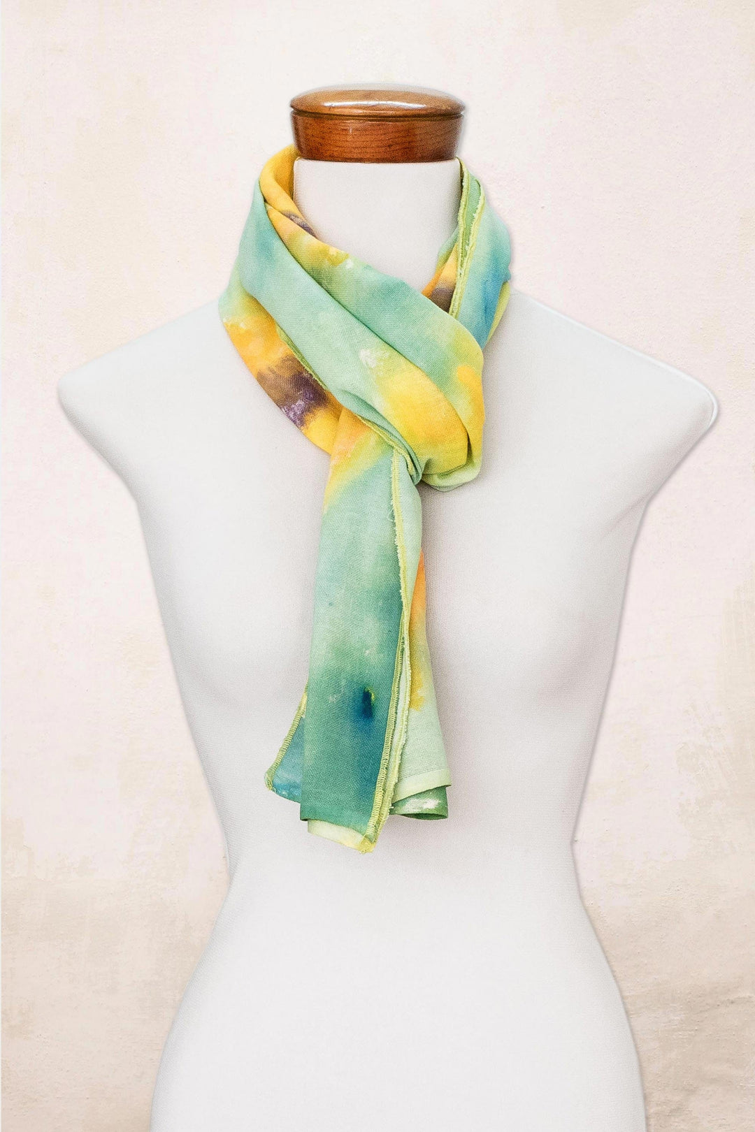 Floral Cotton Scarf from Costa Rica - Sunflower