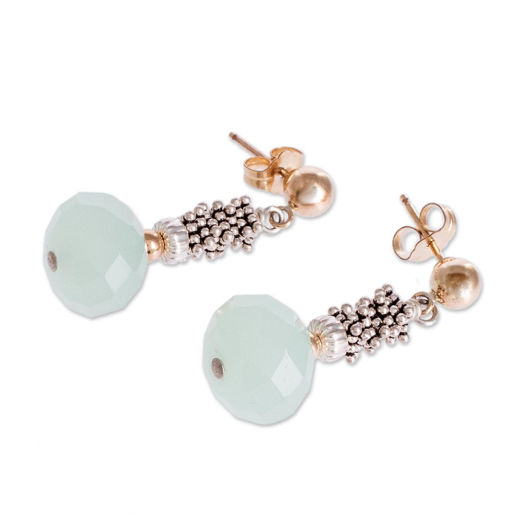 14k Gold Filled and Sterling Silver Chalcedony Earrings - Isla del Coco