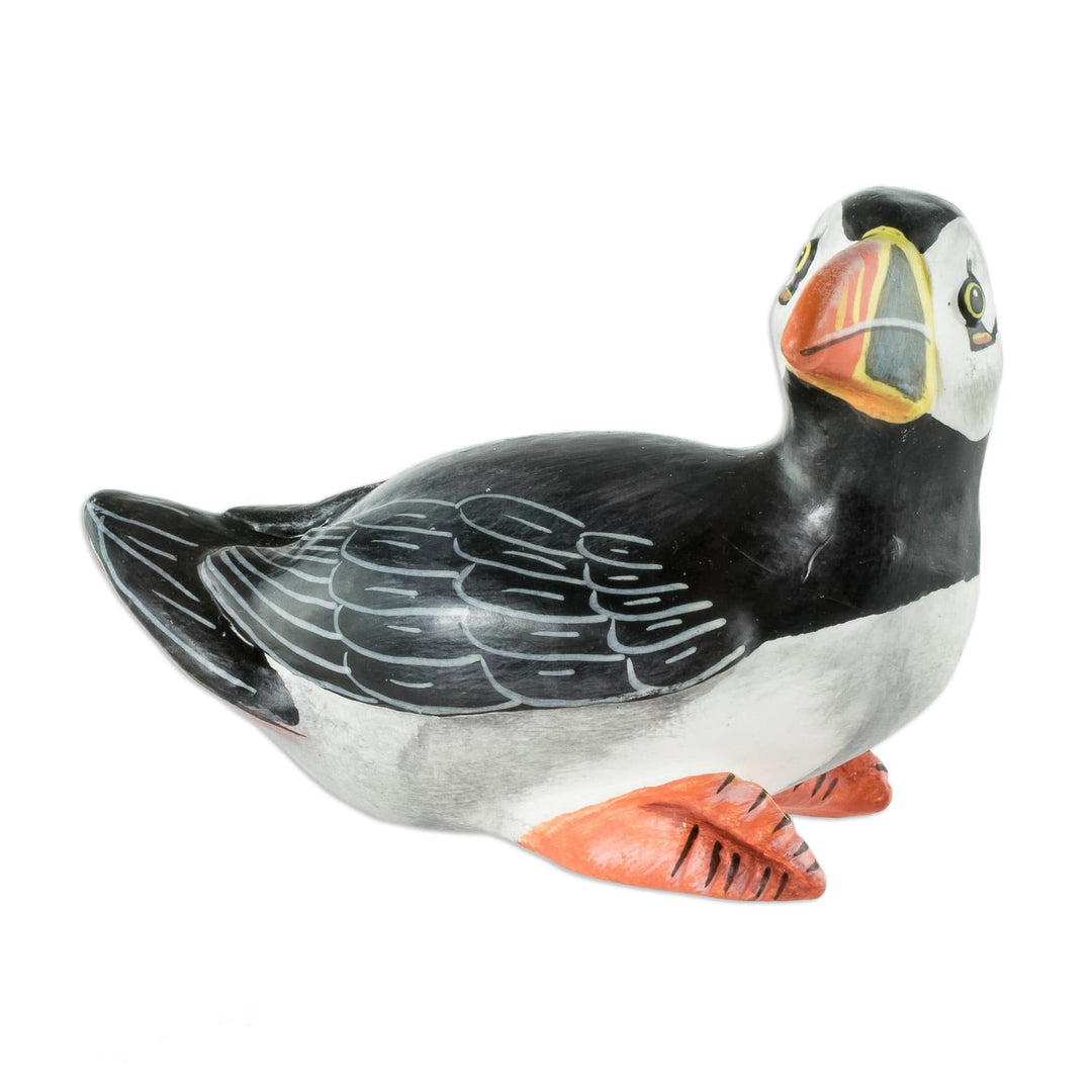 Guatemala Handcrafted Ceramic Atlantic Puffin Figurine - Atlantic Puffin