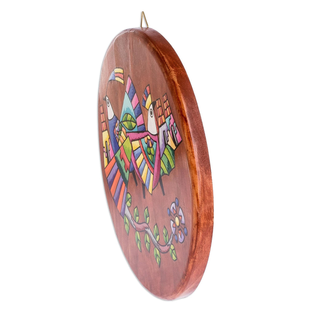 Hand Crafted Wood Wall Plaque (10 Inch) - Country Birds