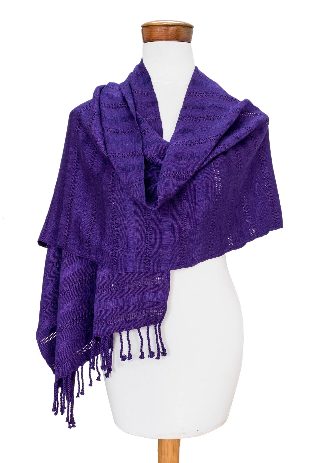 All-Cotton Purple Shawl - Imperial