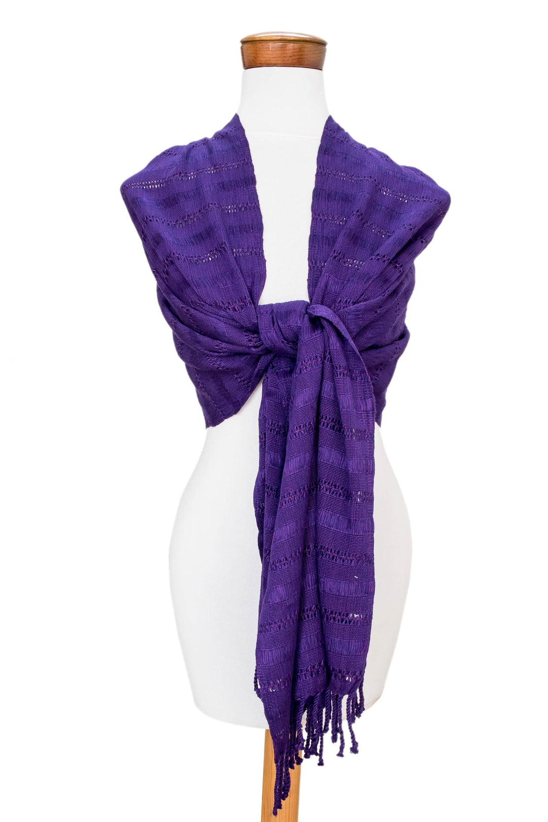 All-Cotton Purple Shawl - Imperial