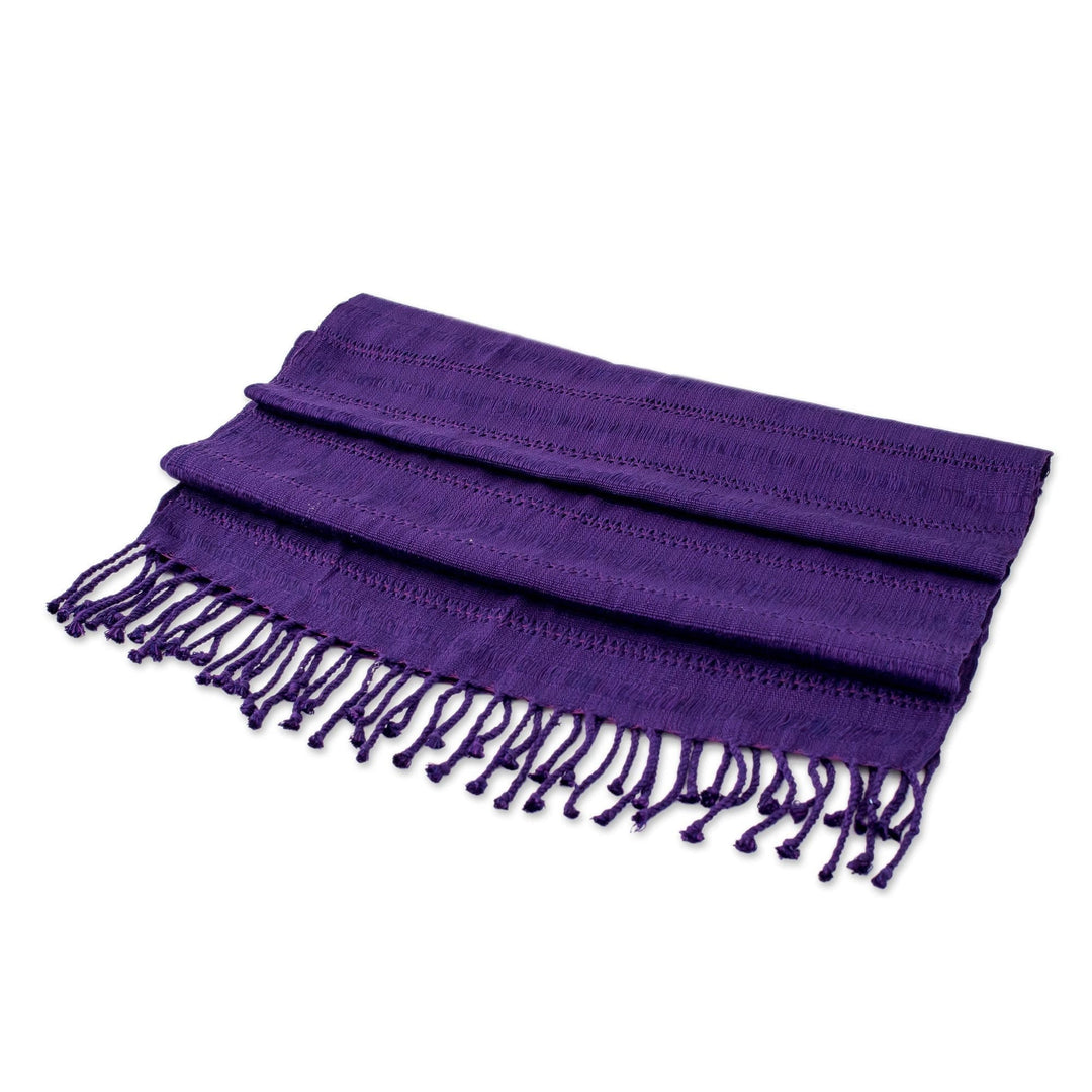 All-Cotton Purple Shawl - Imperial