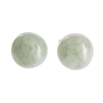 Light Green Jade Stud Earrings - Serene Style in Green