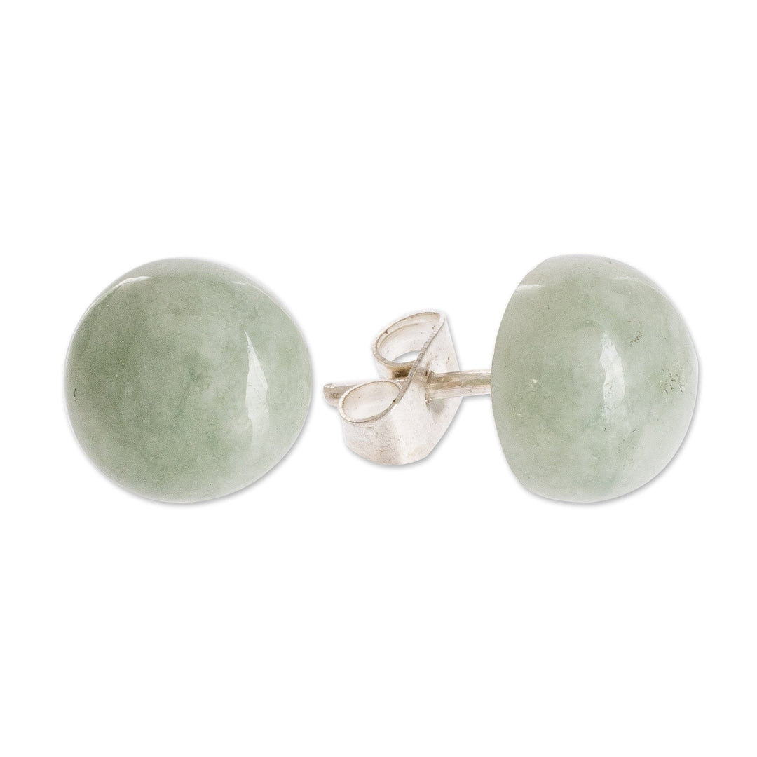 Light Green Jade Stud Earrings - Serene Style in Green