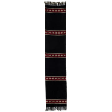 Black and Red Table Runner - Peten Flowers