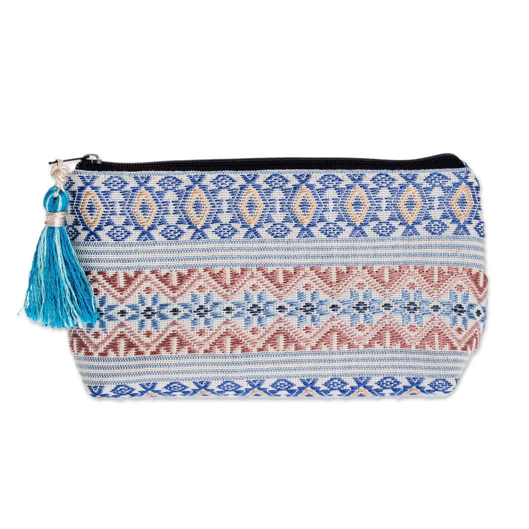 Cotton Cosmetic Case - Diamond Frieze