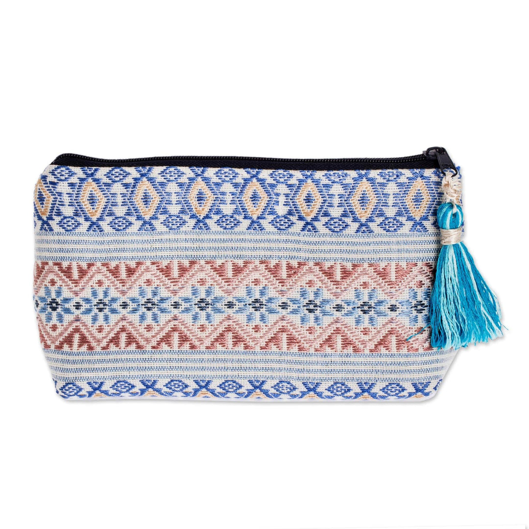 Cotton Cosmetic Case - Diamond Frieze