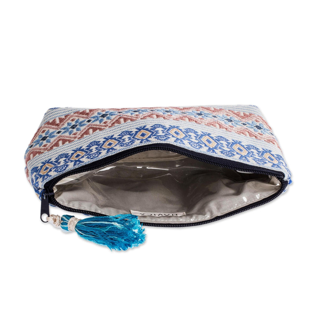 Cotton Cosmetic Case - Diamond Frieze
