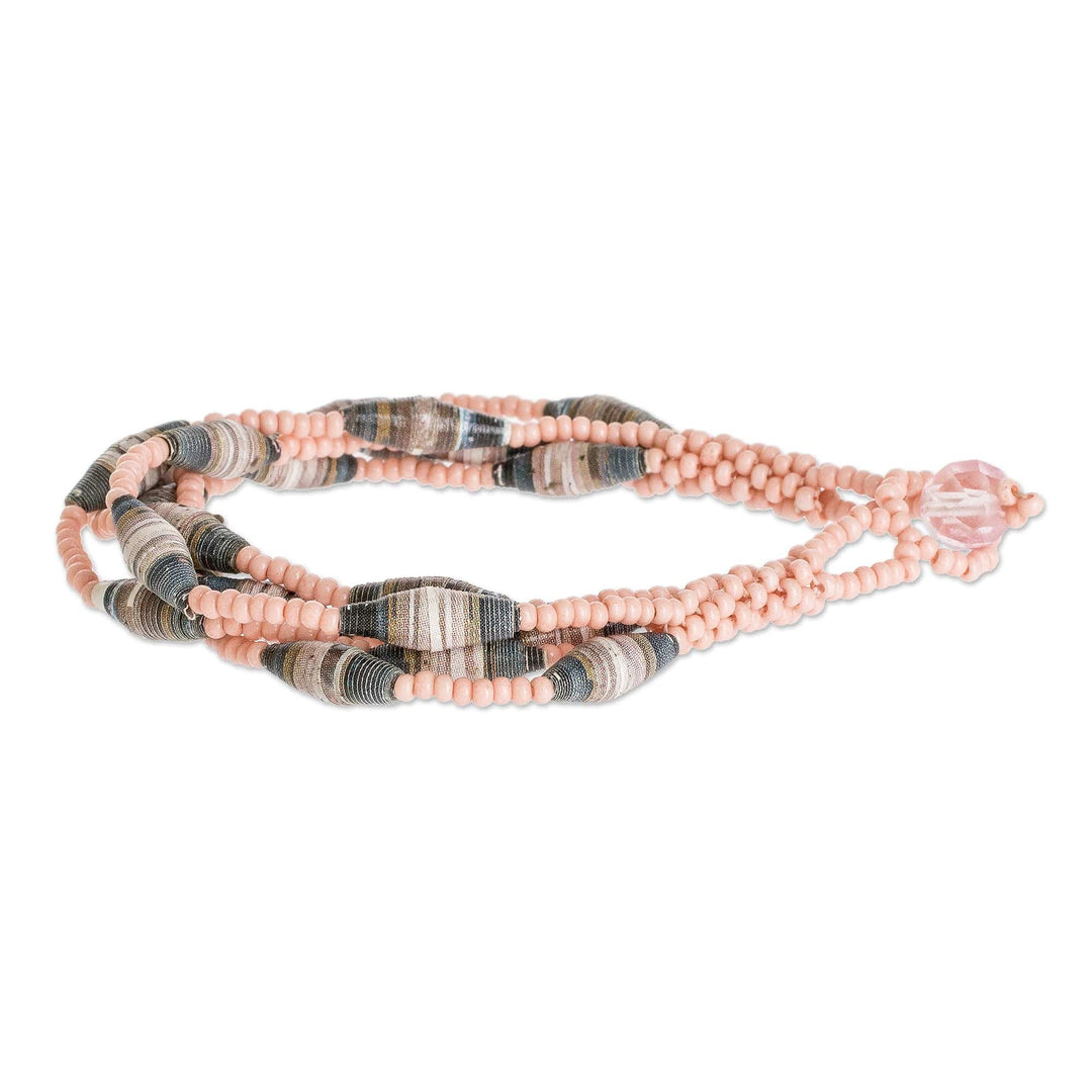 Recycled Paper Bracelet - Bonds of Friendship in Pink
