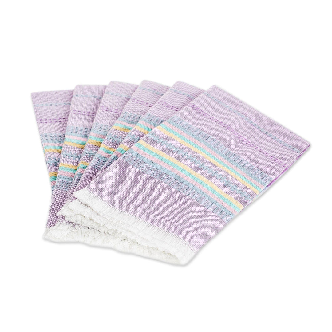 Pastel Striped Napkins (Set of 6) - Traditional Taste in Lavender