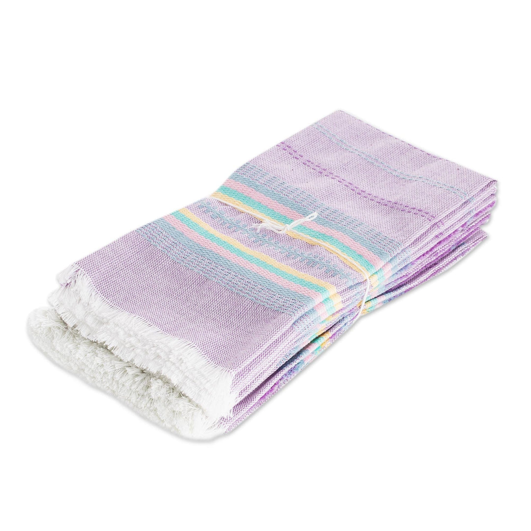 Pastel Striped Napkins (Set of 6) - Traditional Taste in Lavender