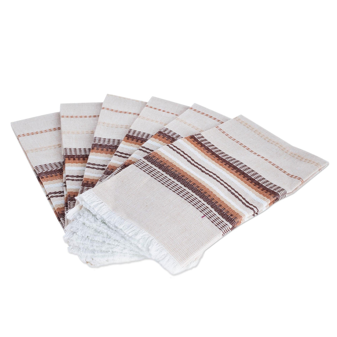 Brown Cotton Napkins (Set of 6) - Culinary Inspiration in Brown