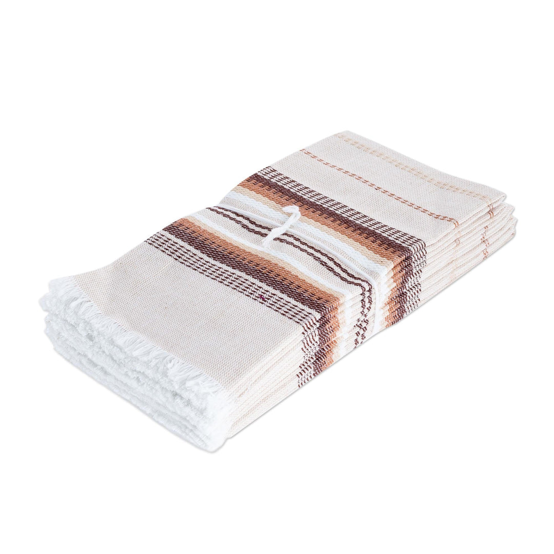 Brown Cotton Napkins (Set of 6) - Culinary Inspiration in Brown