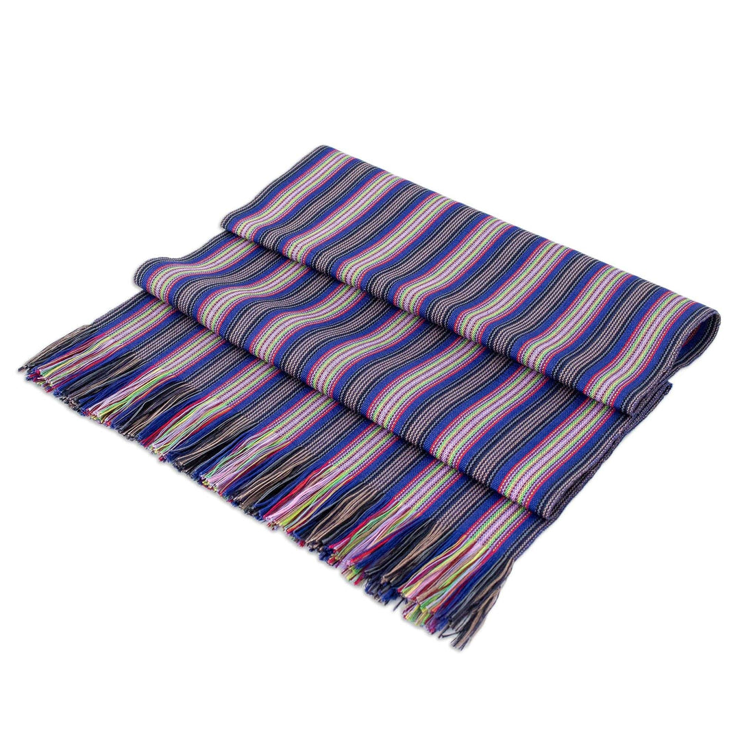 Handloomed Cotton Table Runner - Solola Blue