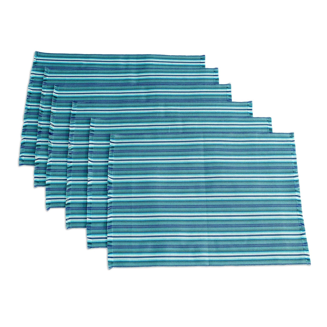 Blue Striped Placemats (Set of 6) - Tecpan Tradition