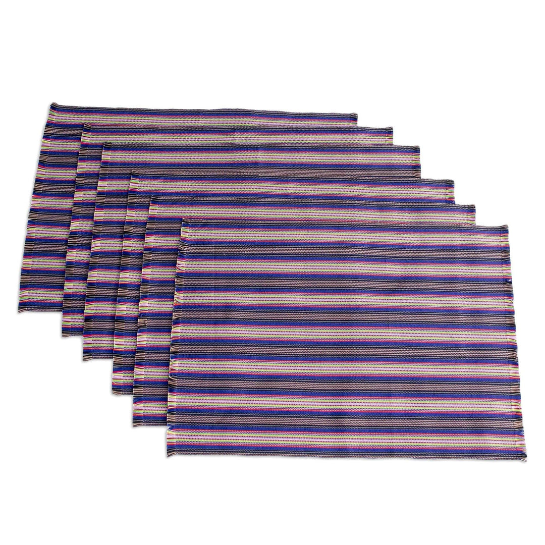 Blue Striped Placemats (Set of 6) - Solola Blue
