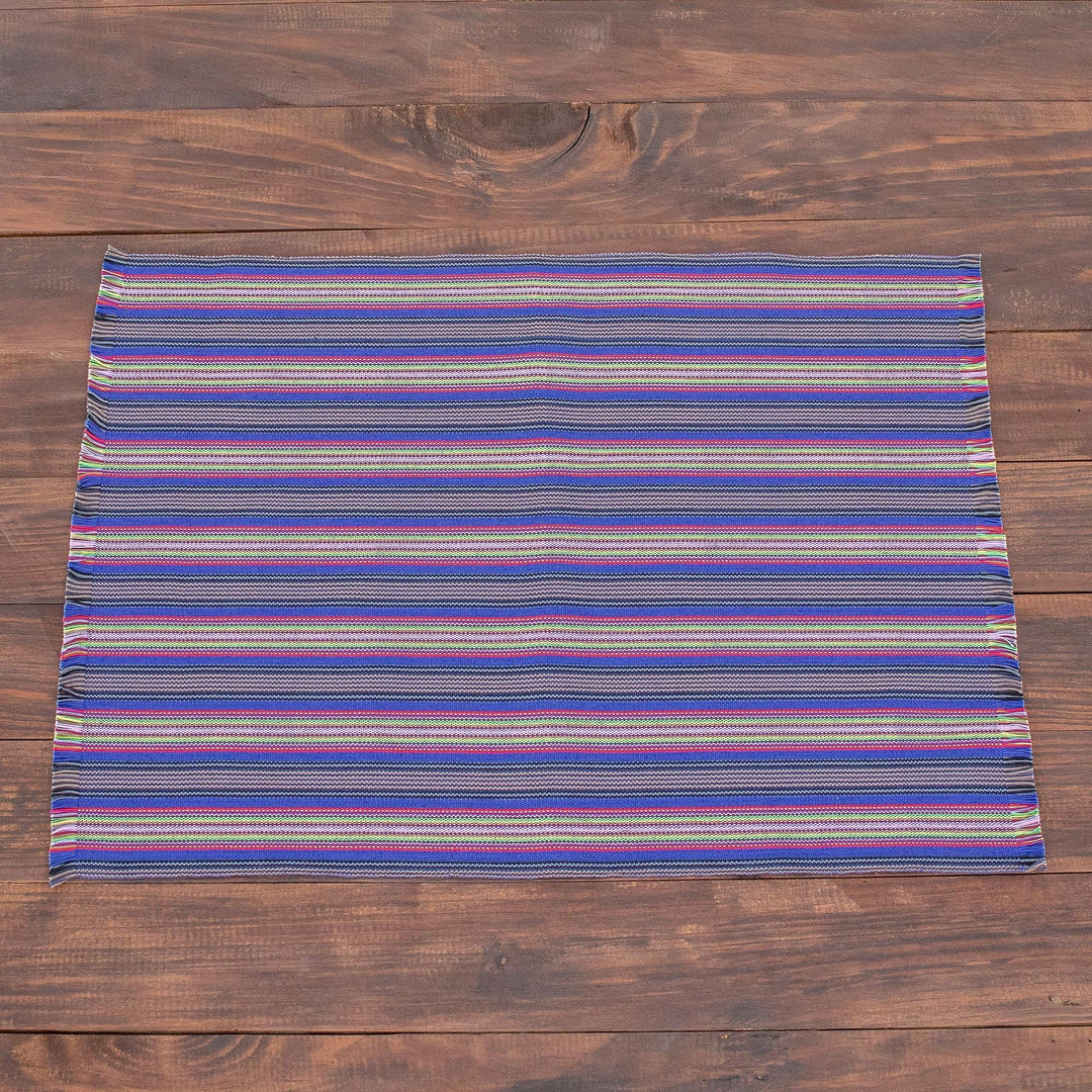 Blue Striped Placemats (Set of 6) - Solola Blue