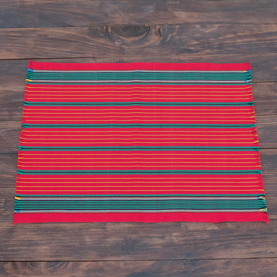 Handloomed Christmas Placemats (Set of 6) - Red Christmas
