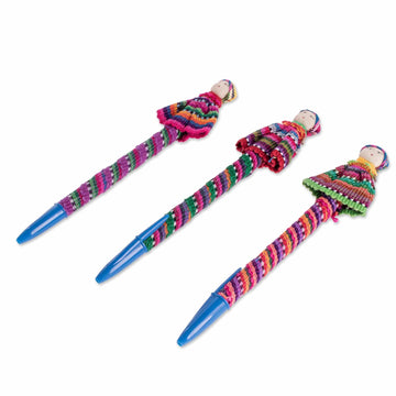 Handmade Worry Doll Pens (Set of 3) - Quitapenas