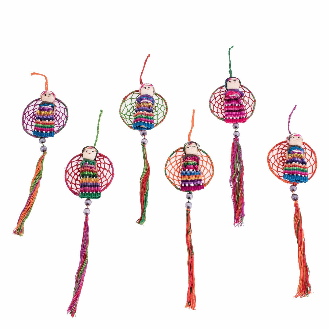Handmade Guatemalan Ornaments (Set of 6) - Dreamcatcher Angels