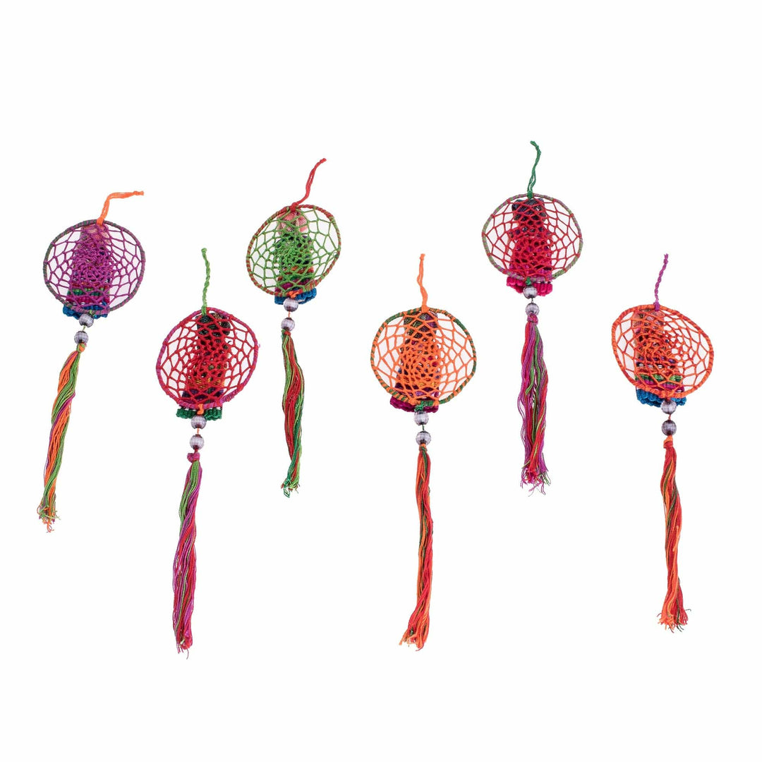 Handmade Guatemalan Ornaments (Set of 6) - Dreamcatcher Angels