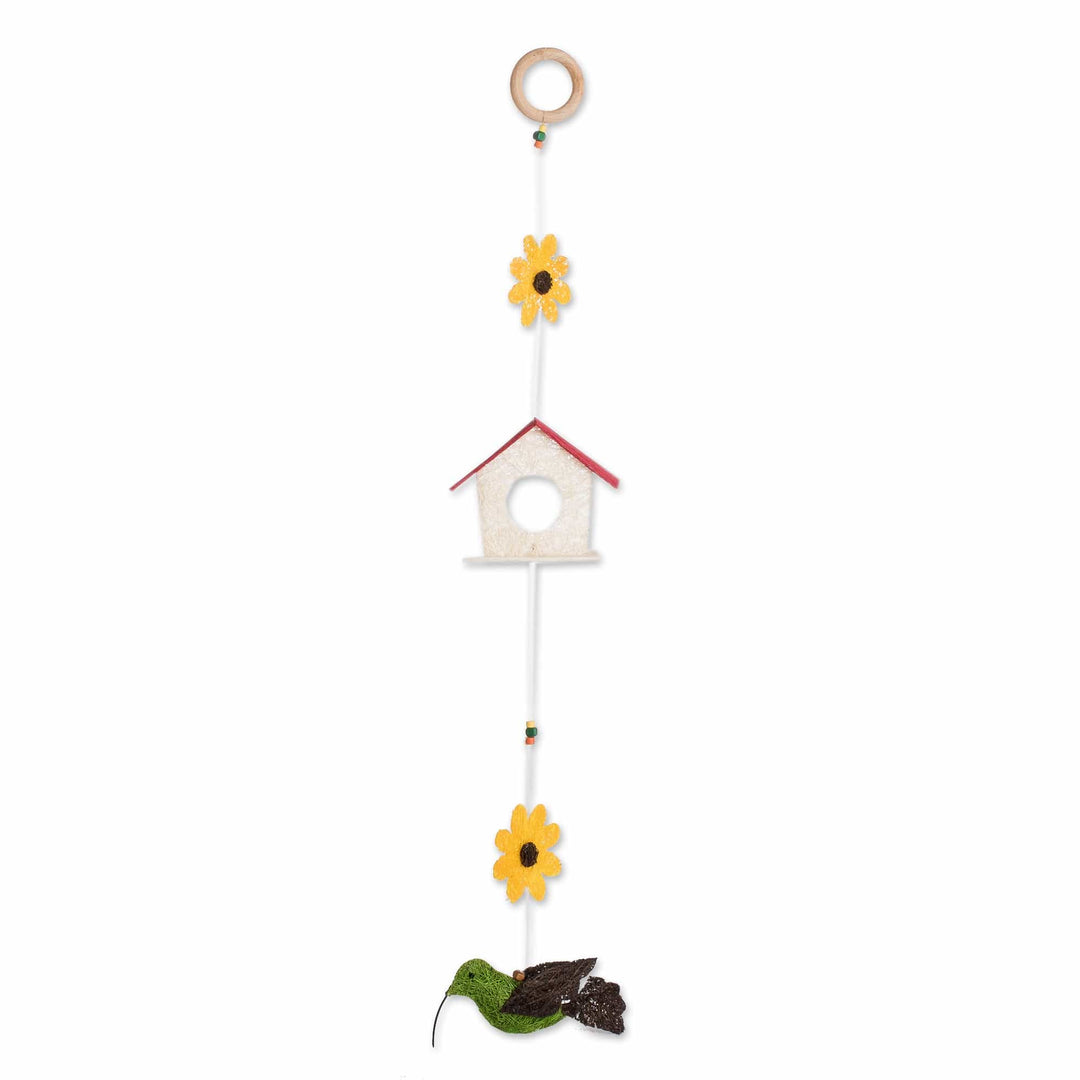 Costa Rican Handmade Natural Fiber Hummingbird Mobile - Hummingbird House