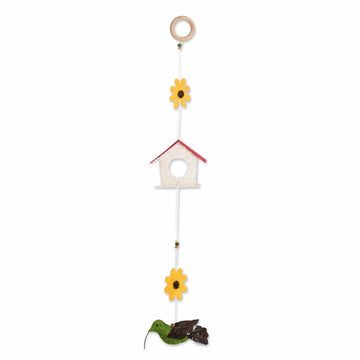 Costa Rican Handmade Natural Fiber Hummingbird Mobile - Hummingbird House