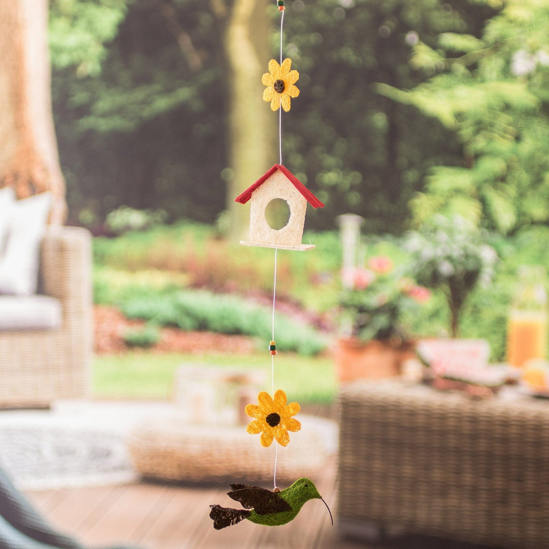 Costa Rican Handmade Natural Fiber Hummingbird Mobile - Hummingbird House