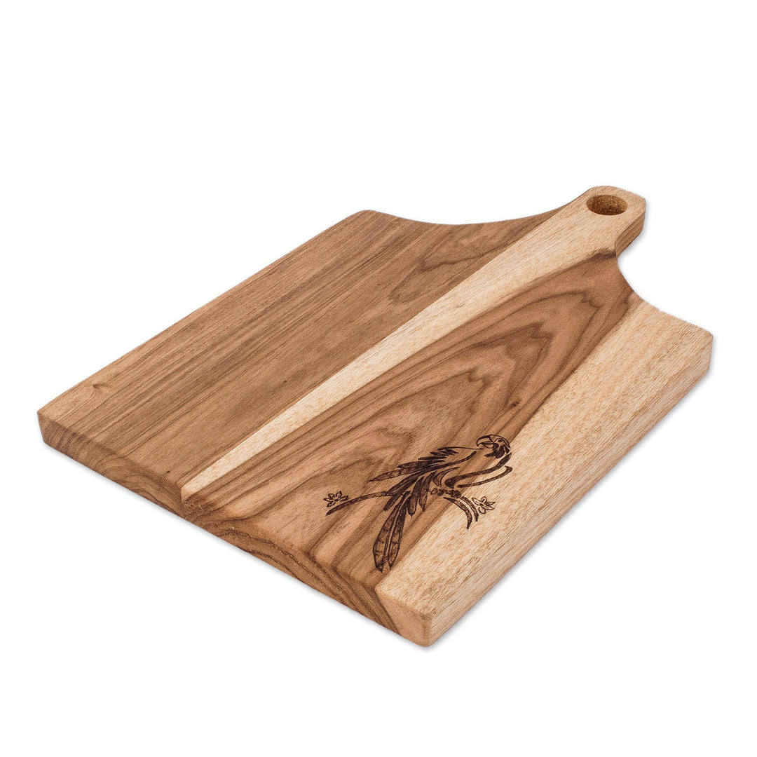 Laurel Wood Cutting Board with Macaw Motif - Laurel Macaw