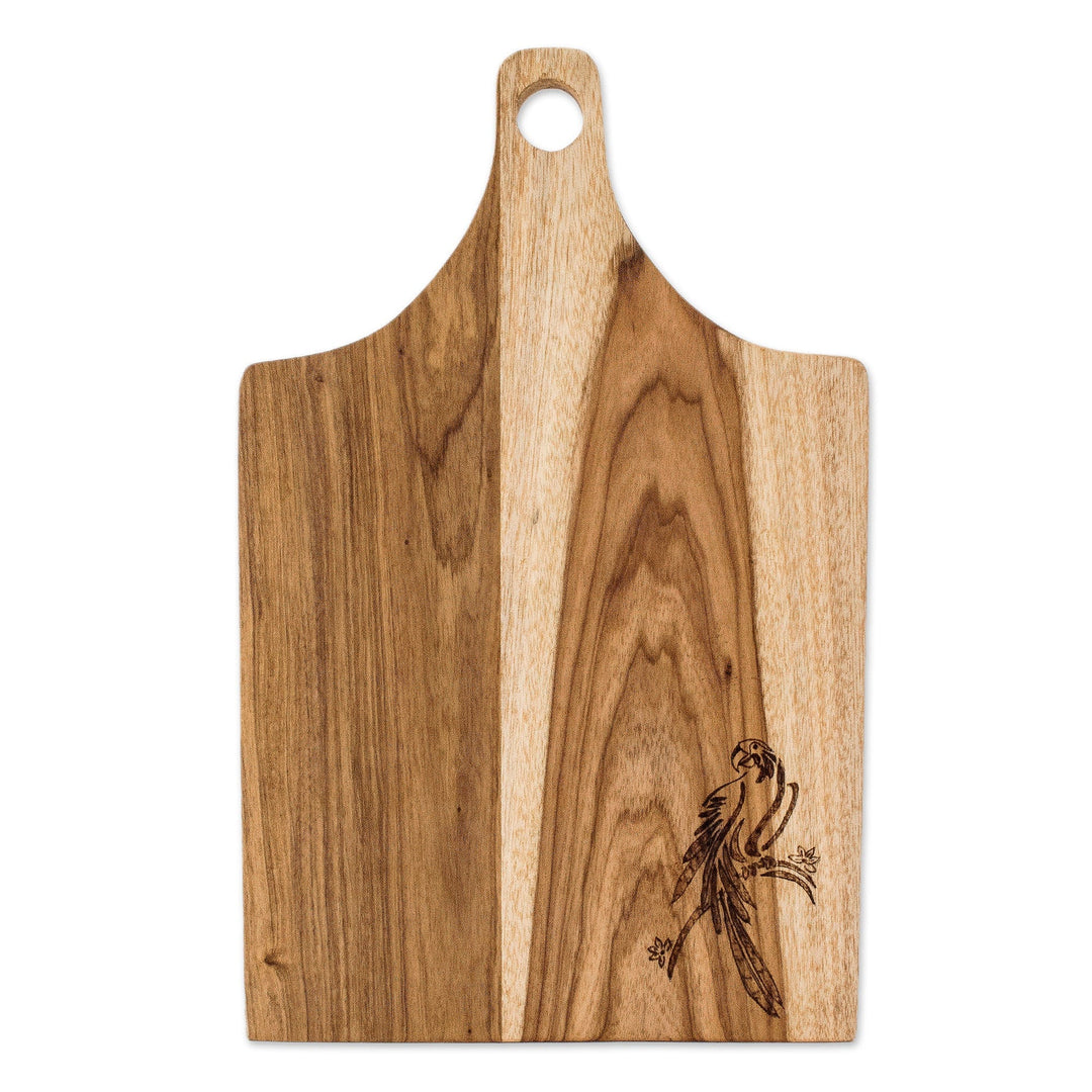Laurel Wood Cutting Board with Macaw Motif - Laurel Macaw