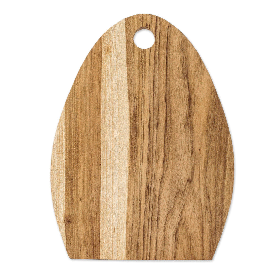 Laurel Wood Cutting Board from Costa Rica - Laurel Macaw and Flowers