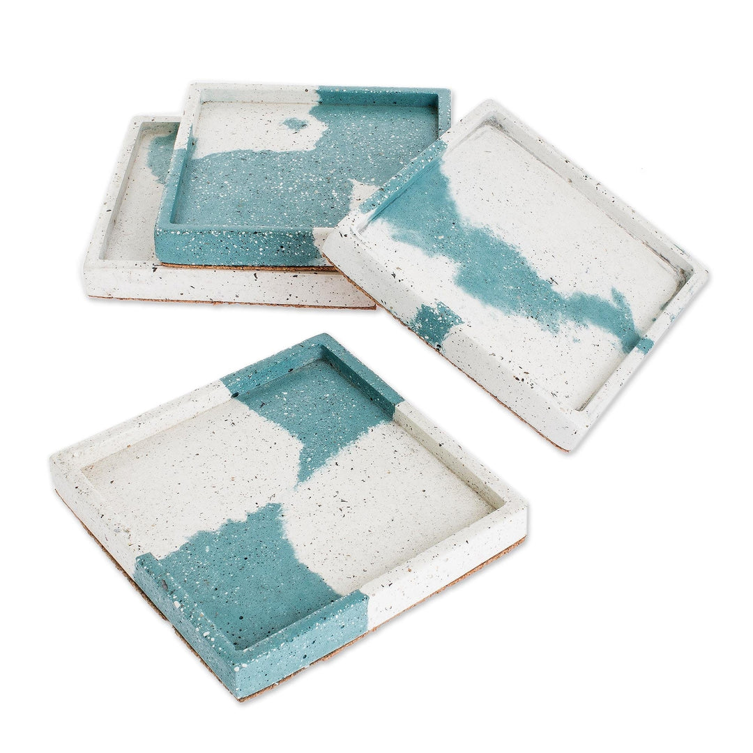 Modern Concrete Coasters (Set of 4) - Modern Mix in Spruce