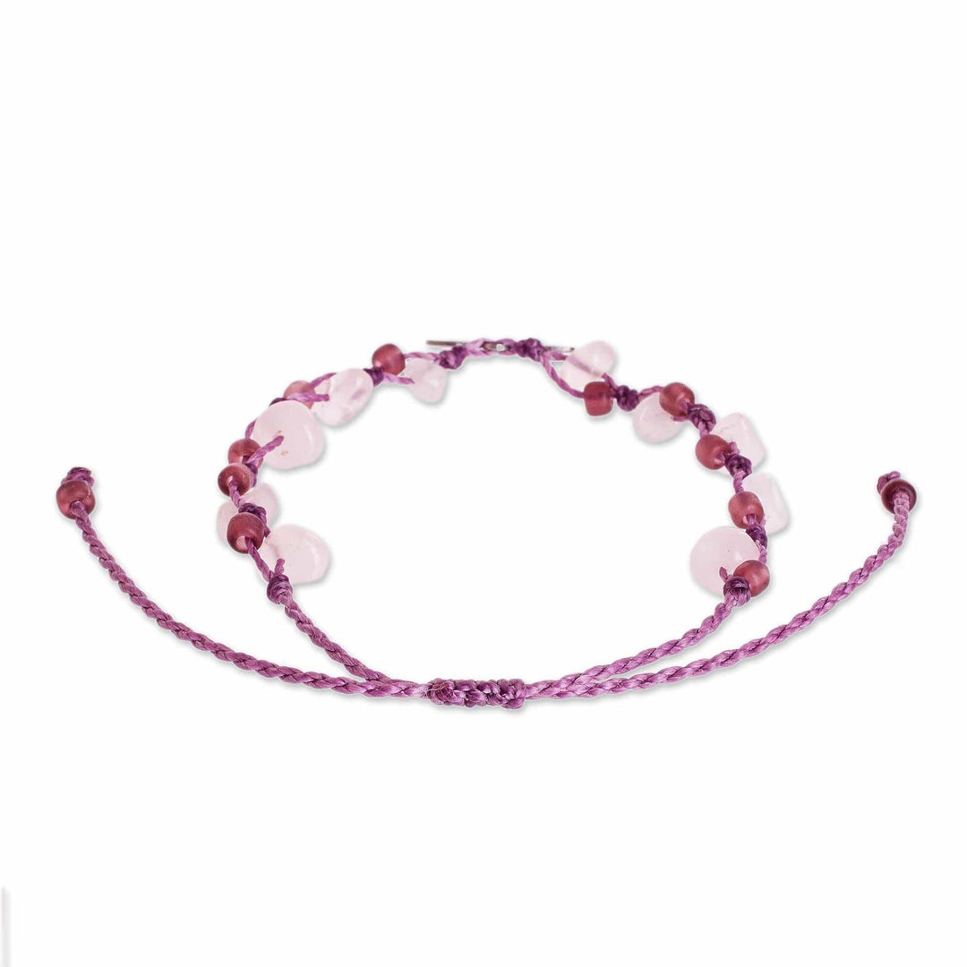 Handmade Rose Quartz Bracelet - Dragonfly Rose