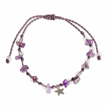 Star Charm Amethyst Bracelet - Lilac Star