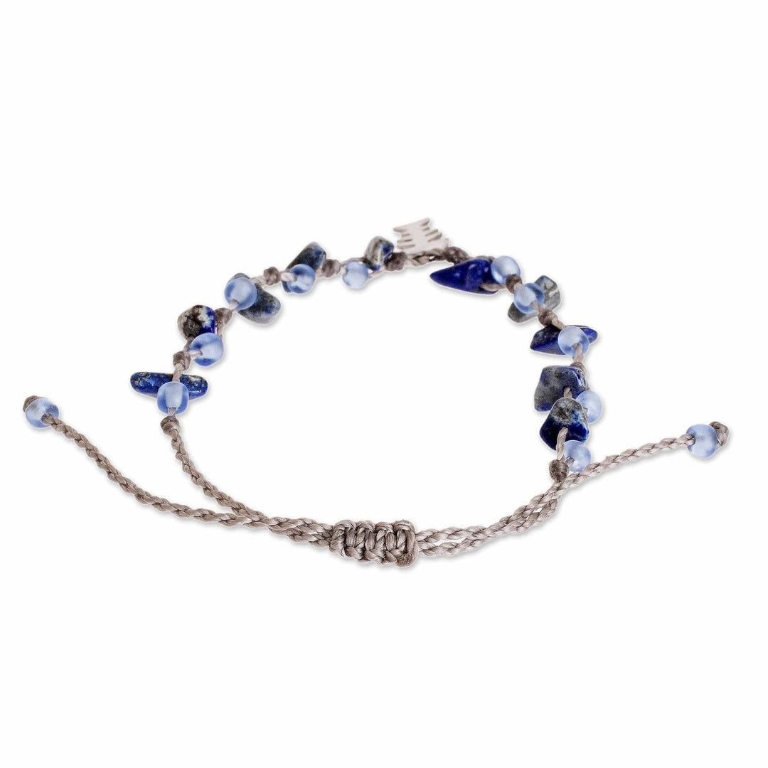 Fishbone Charm Lapis Lazuli Bracelet - Blue Fish