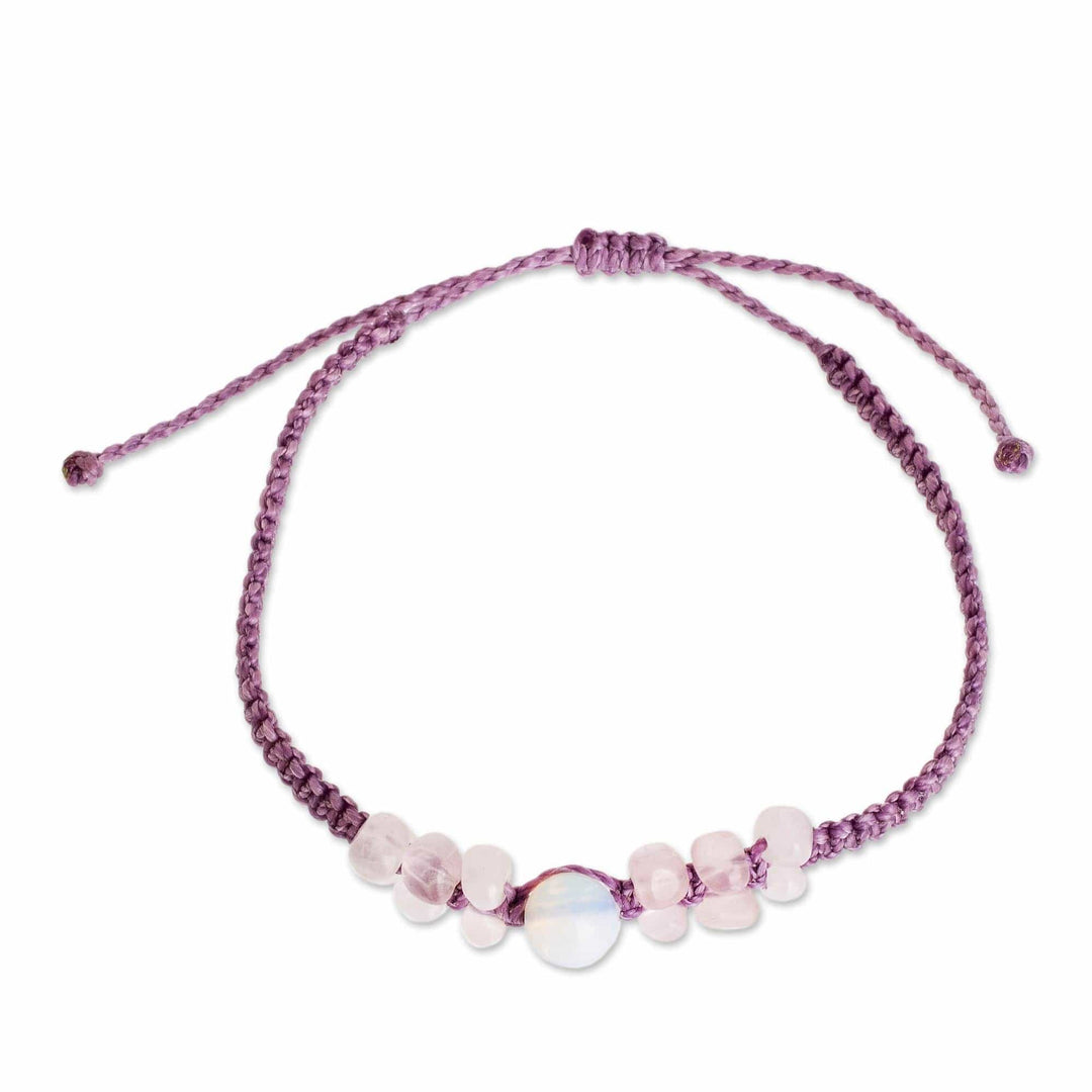 Natural Moonstone Pendant Bracelet - Moon Rose