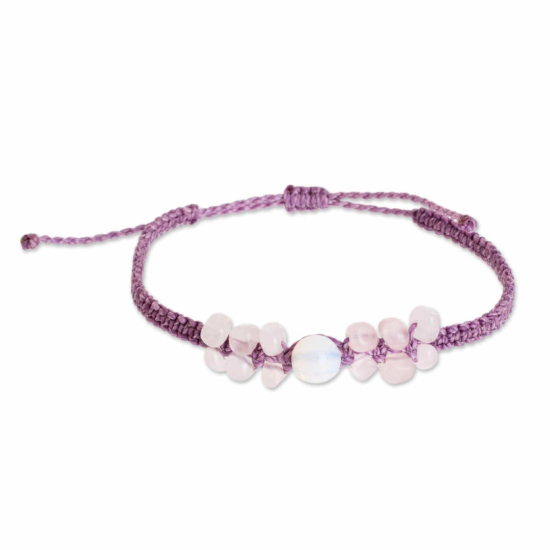 Natural Moonstone Pendant Bracelet - Moon Rose