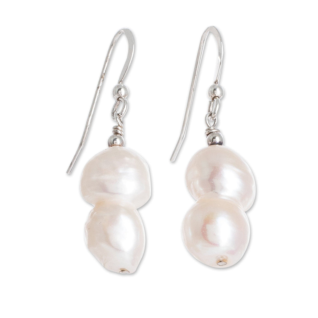 White Baroque Cultured Pearl Earrings - Baroque Beauty
