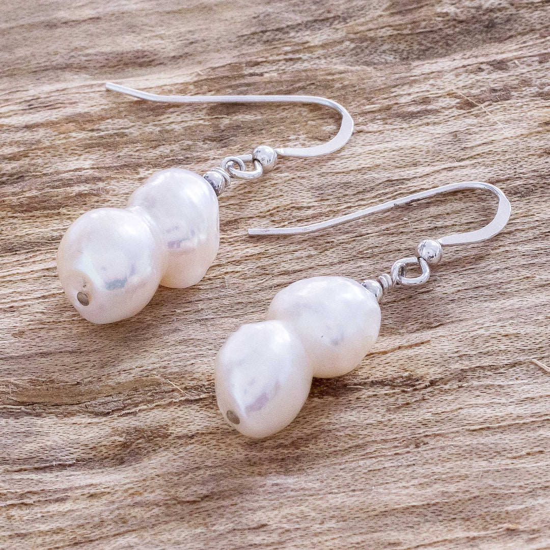 White Baroque Cultured Pearl Earrings - Baroque Beauty
