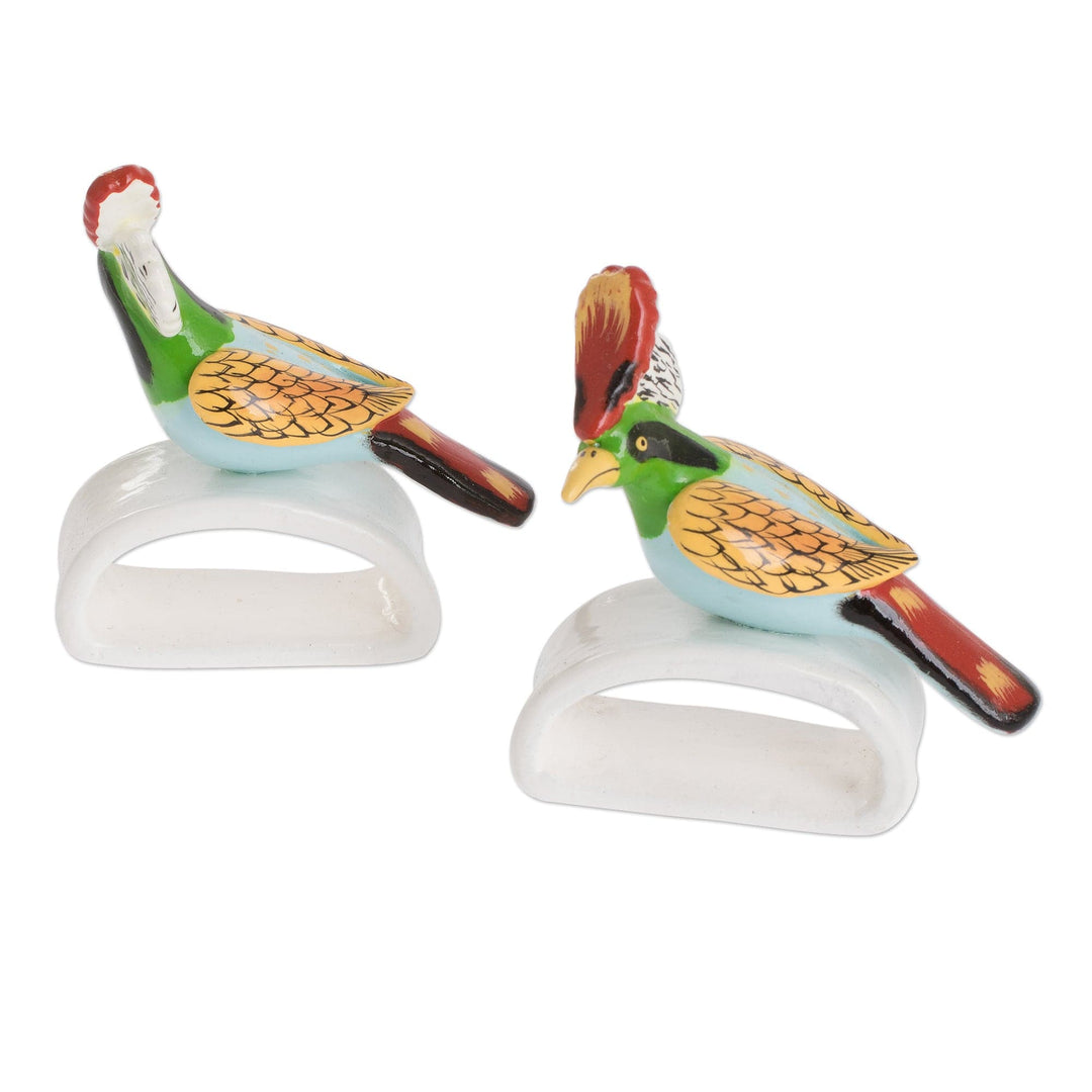 Terracotta Hummingbird Napkin Rings (Set of 4) - Coquettes