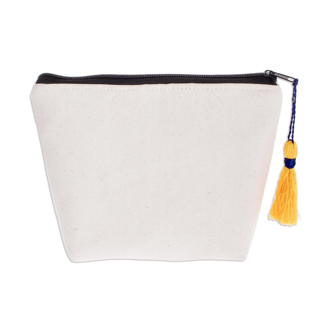 Floral Motif Cosmetic Bag - Daisies