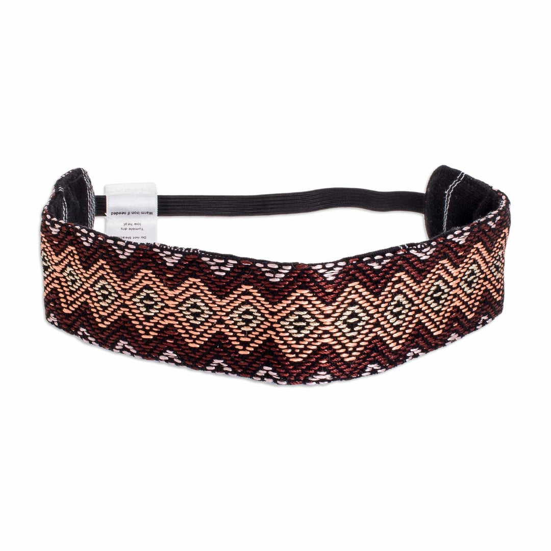 Handwoven Cotton Headband from Guatemala - Diamond Maze