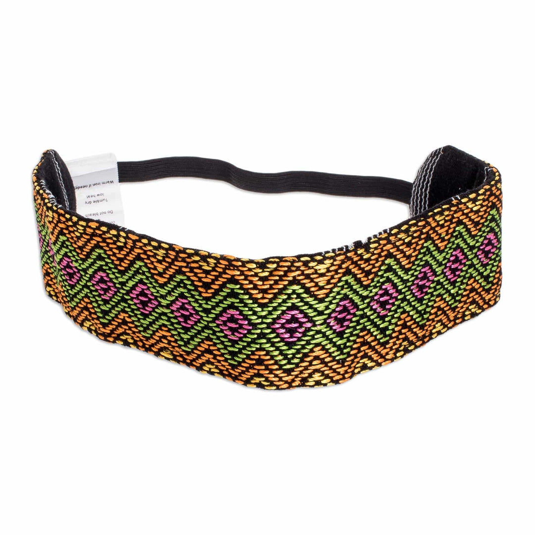 Artisan Crafted Multicolored Headband - Neon Lights