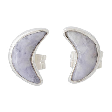 Lilac Jade Moon Earrings - Moon Crescent in Lilac