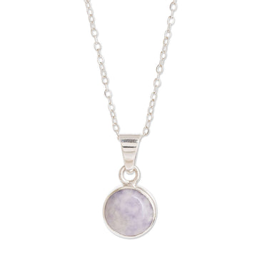 Lilac Jade Necklace from Guatemala - Memorable Moon in Lilac