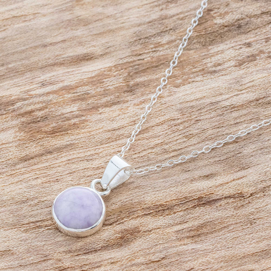 Lilac Jade Necklace from Guatemala - Memorable Moon in Lilac