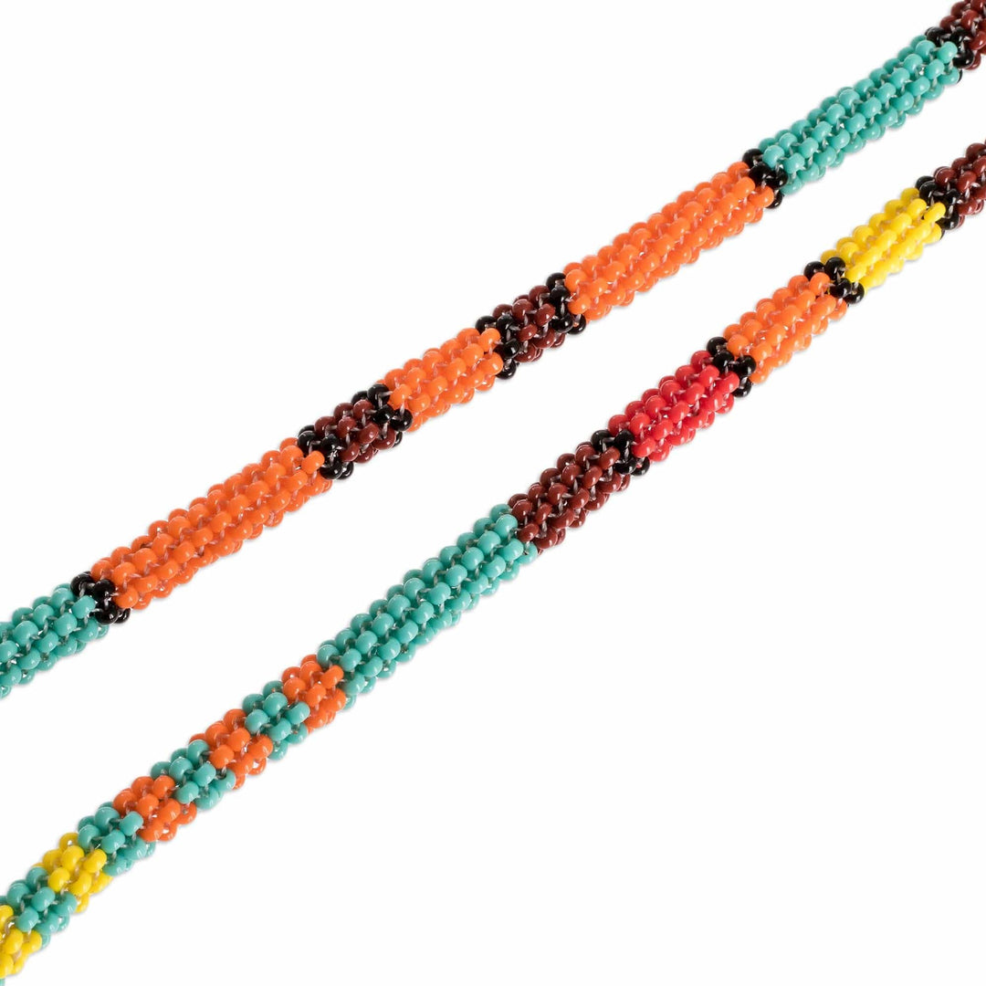 Multicolored Beaded Strand Necklace - Colorful Strokes