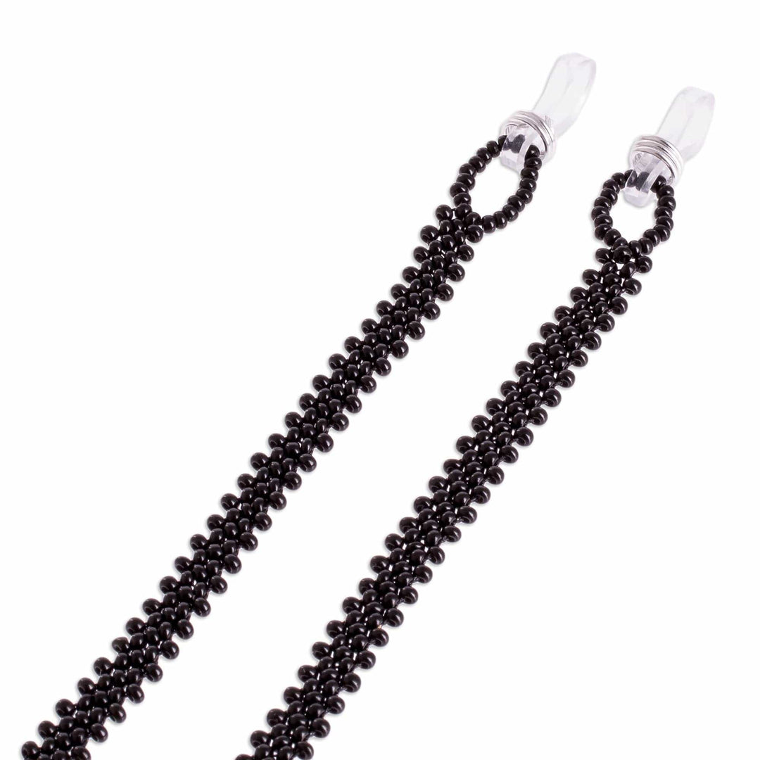 Black Beaded Eyeglass Lanyard - Sololá Trail in Black