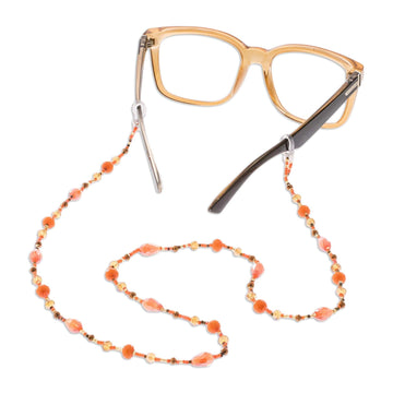 Artisan Crafted Eyeglass Lanyard - Sololá Fiesta in Orange
